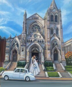 Ceremony Exit Live Painting Wedding Painter St. Louis